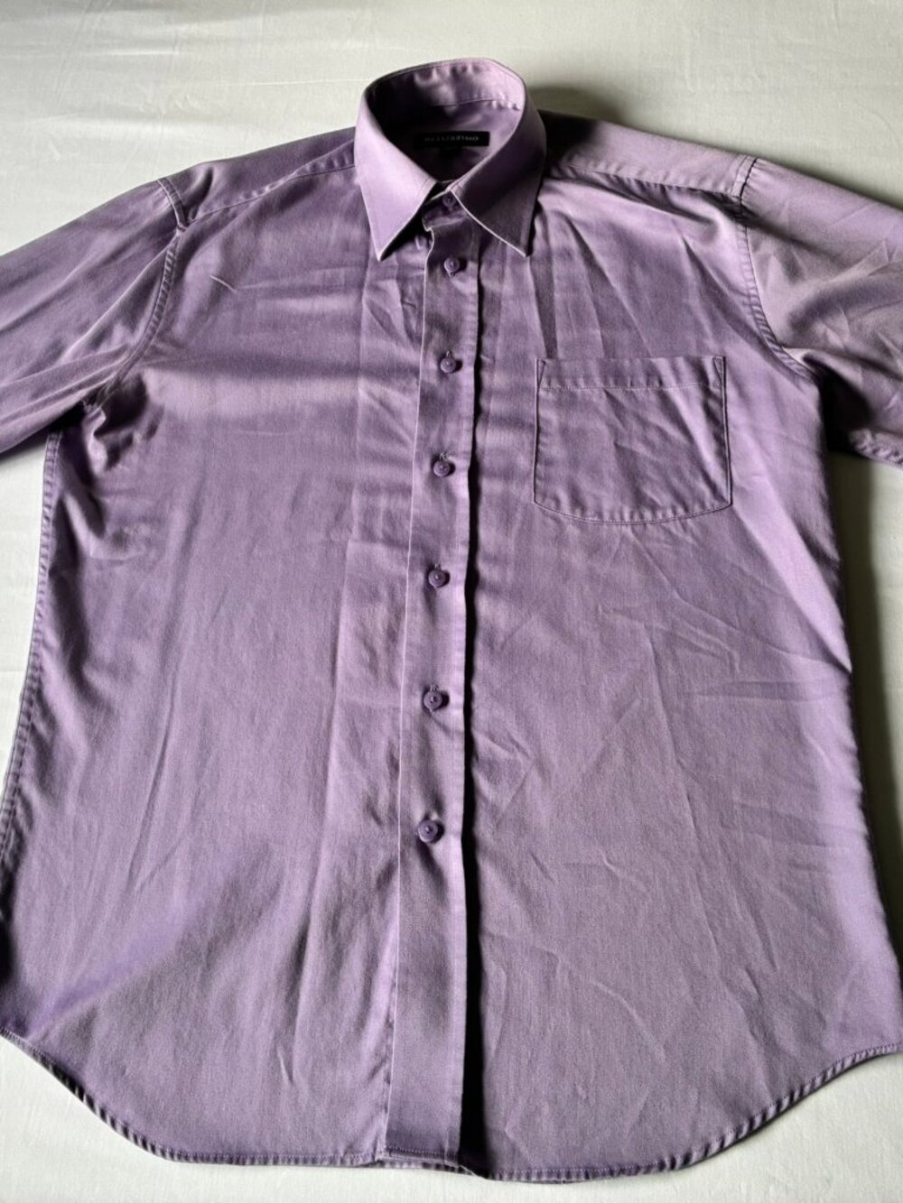 Bellissimo Men's Long Sleeve Dress Shirt Purple Size 15Reg 38cm